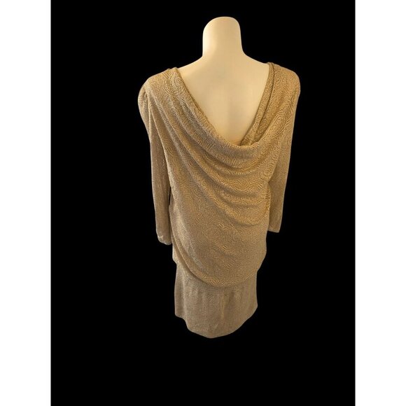 Damianou Vintage Gold Metallic Knit Dress M/L USA - Picture 11 of 12